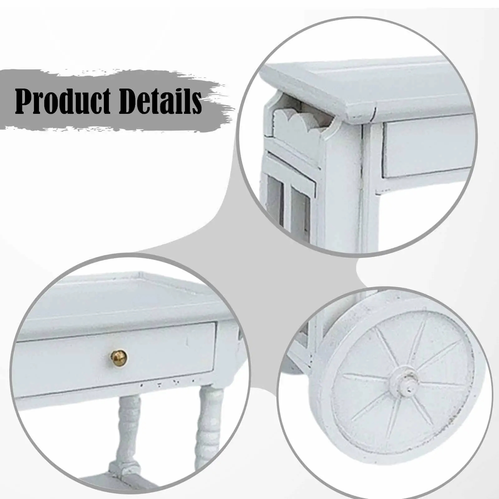 1/12 Bar Servierwagen Mini Bar Buffetwagen Sammlungen Miniatur Getränkewagen