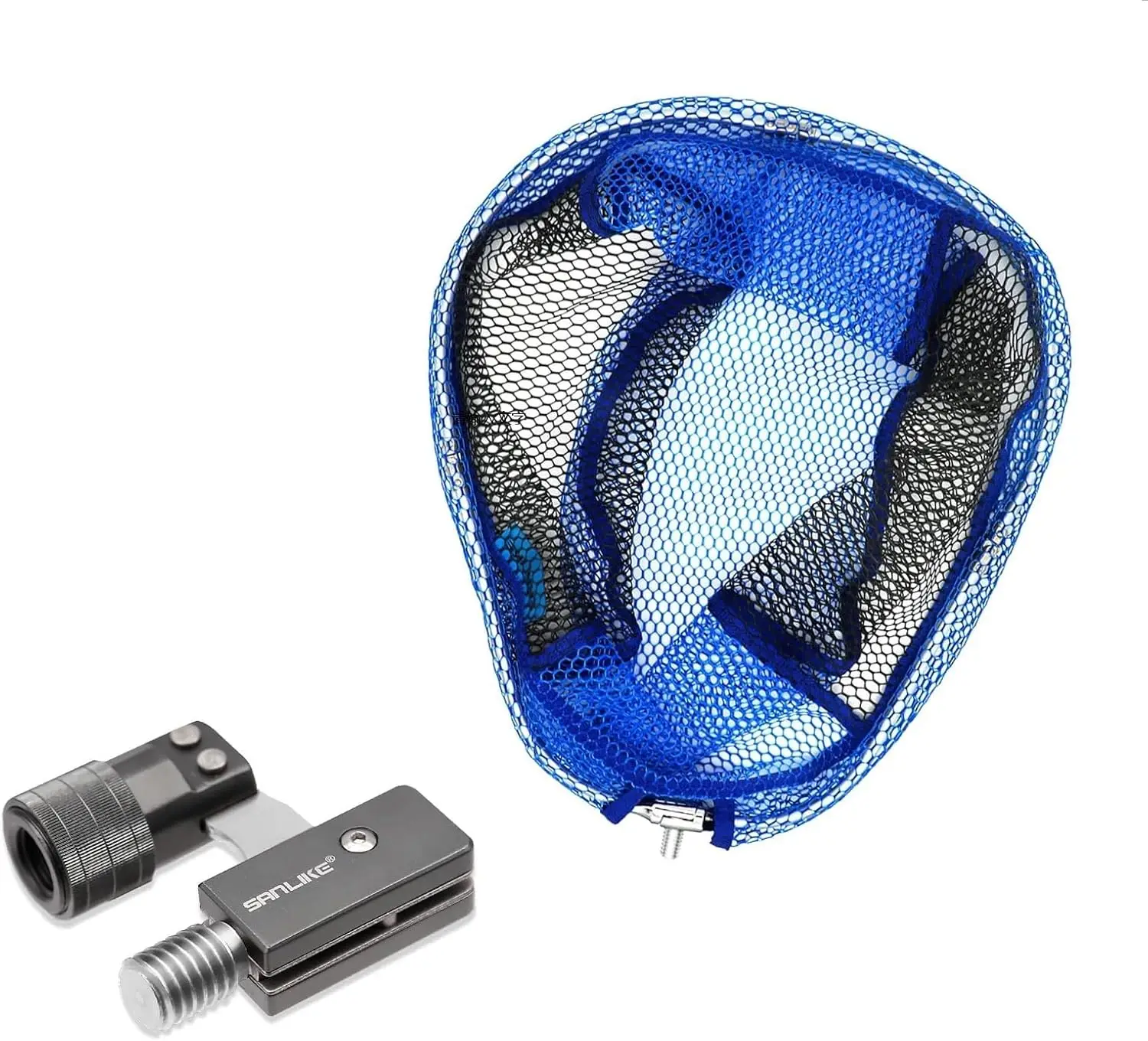 

Sunlike (SANLIKE) большая сменная резиновая сетка для подсачки Запасная сетка Сменная сеть Алюминиевая рама Овальная четырехкратная рыболовная сеть Рыбалка Морская рыбалка Компактный светильник и портативный Синий 48*60 см