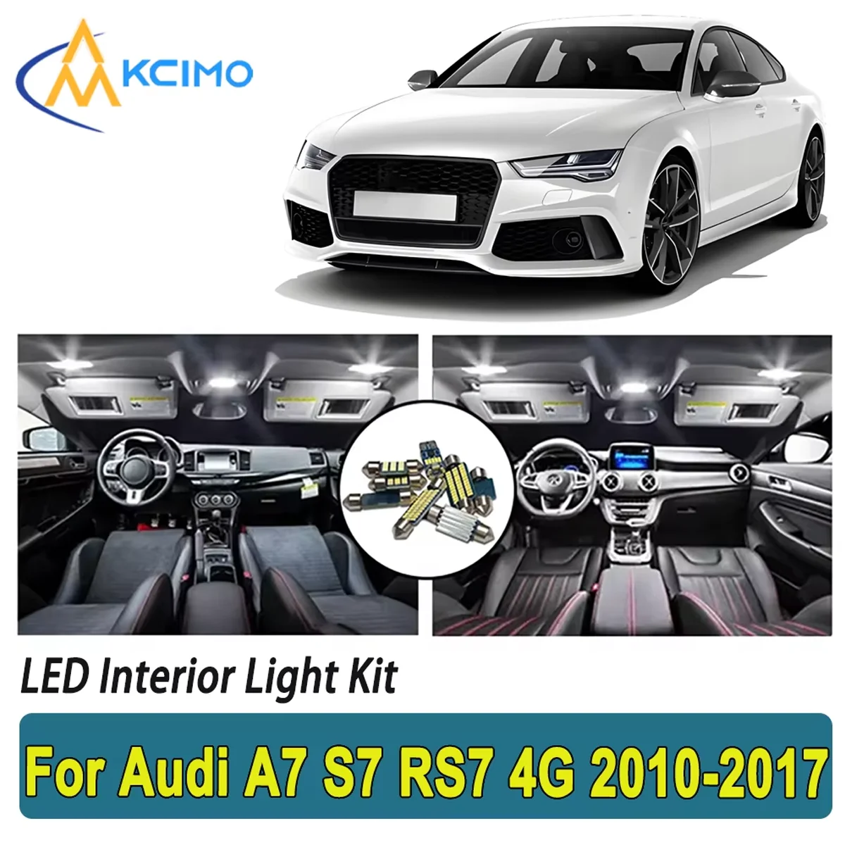 

New Light Bulb For Audi A7 S7 RS7 4G (2010-2017) Premium Bright LED Interior Dome Map Trunk Light Kit Car Led Lamps Canbus Car