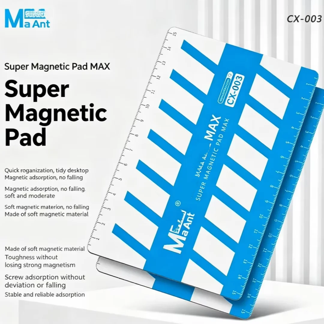 MaAnt CX-003 Screws Adsorption Magnetic Strip for Mobile Phone Tablet Maintenance Dual-use Measruing Ruler Storage Mat