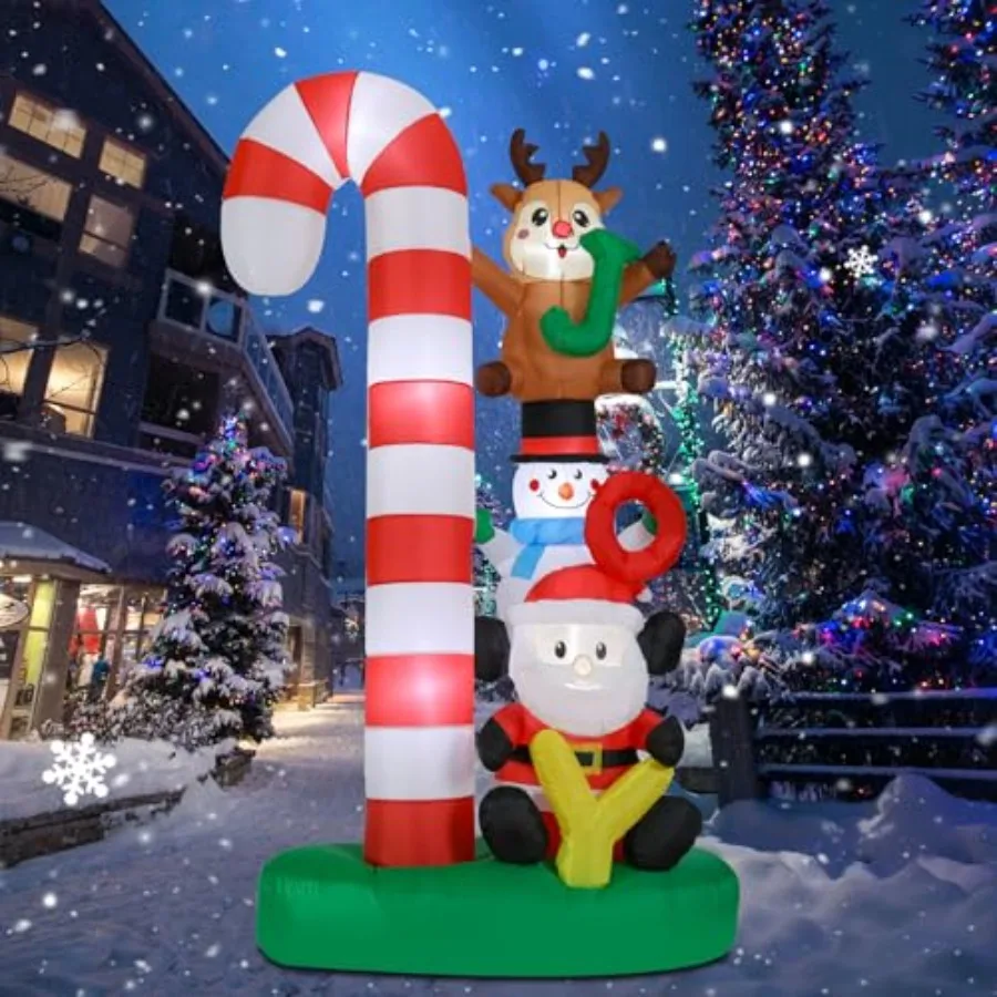

Christmas Inflatables Outdoor Decoration 8 Feet Santa Claus Joy Reindeer Snowman Inflatable with LED Light Christmas Blow Up fo