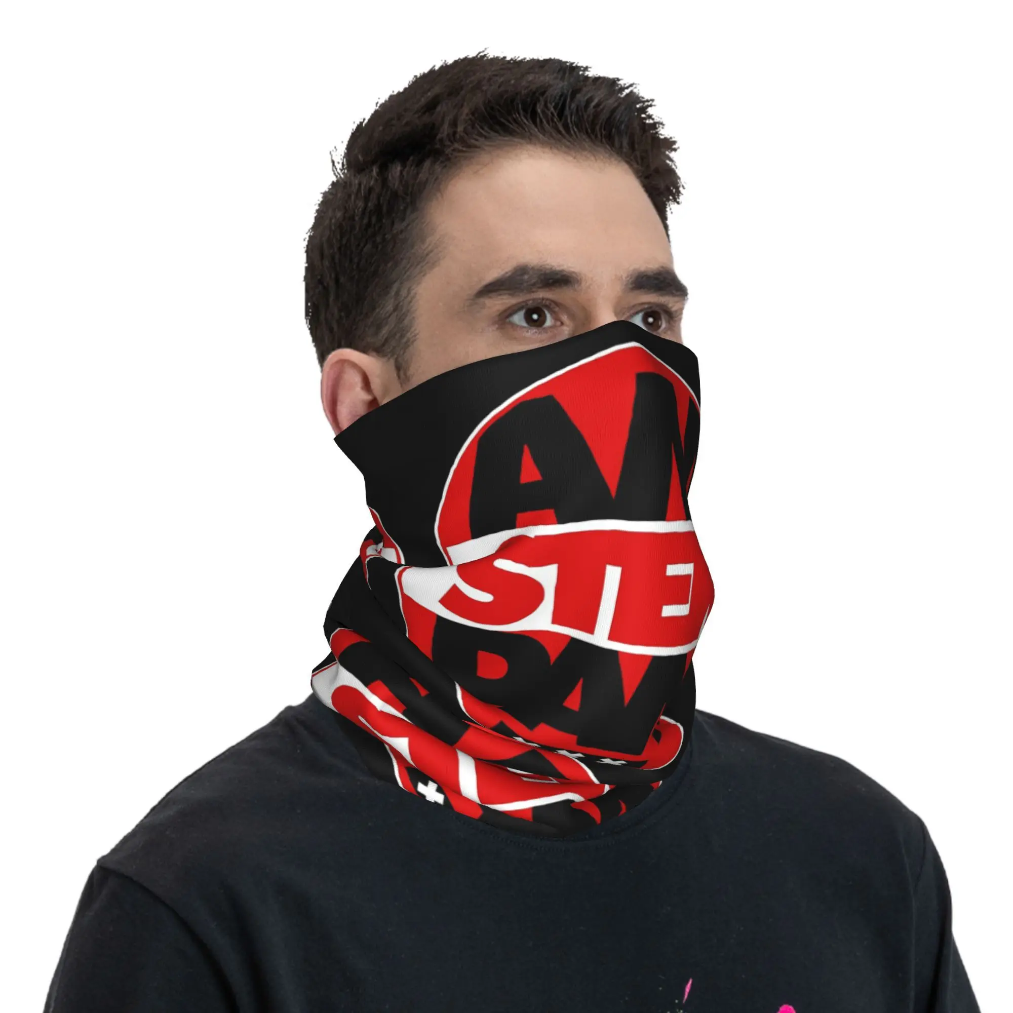 암스테르담 디자인 블랙 버전 Bandana Neck Gaiter 프린트 마스크 스카프 다용도 Balaclava Riding For Men Women 성인 올 시즌