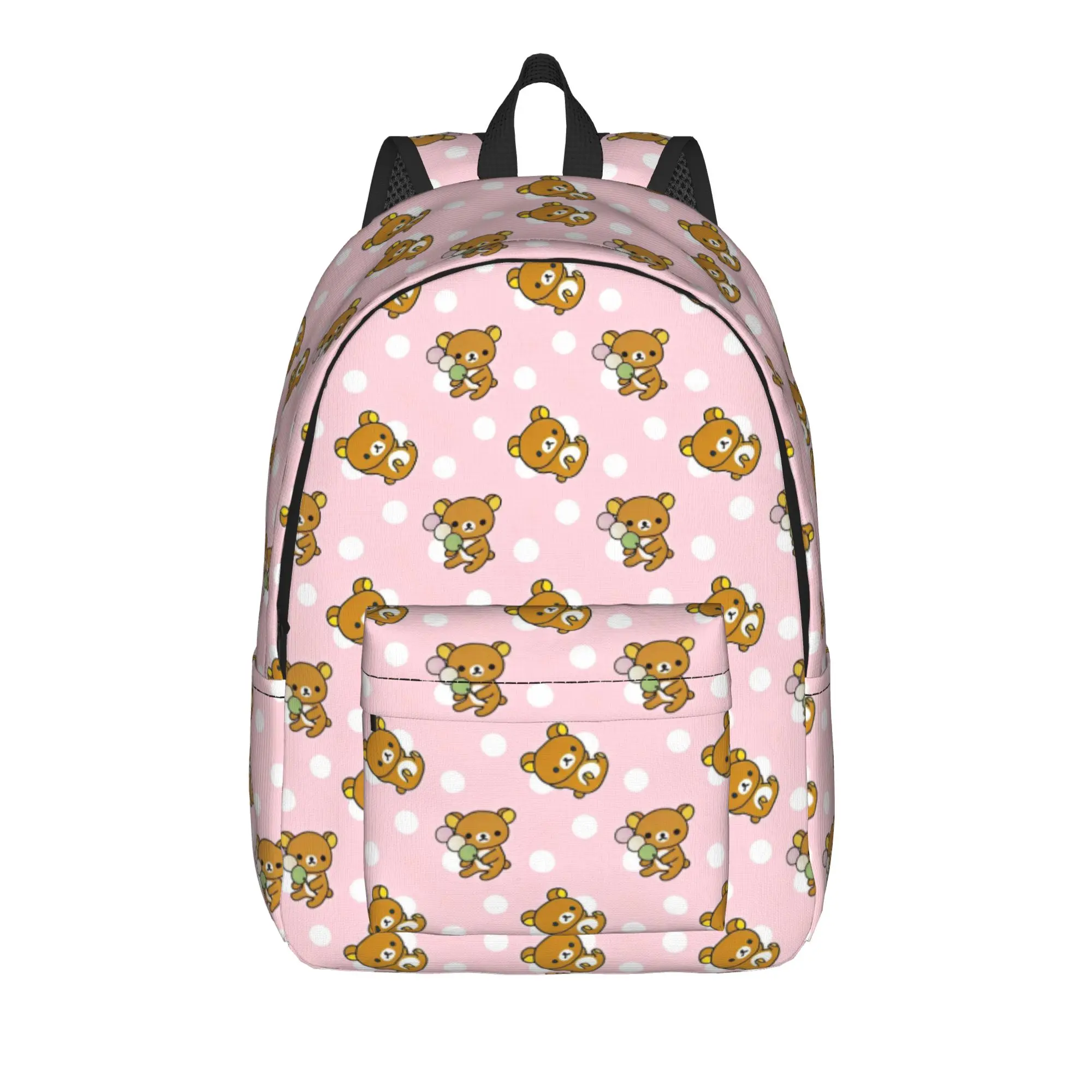 Rosa Rilakkumas Cartoon-Rucksack für Männer und Frauen, cooler Business-Tagesrucksack für die Schule, College-Canvas-Taschen für den Außenbereich
