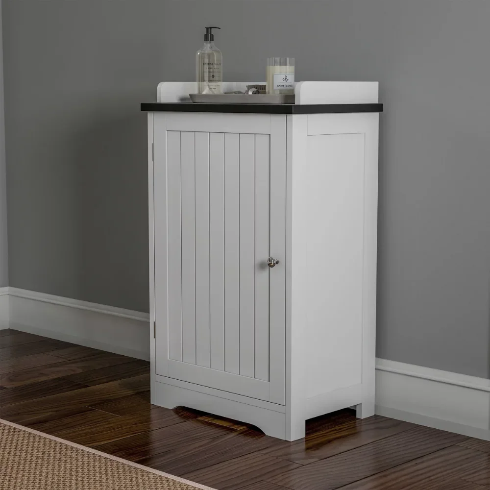 Somerset Home Bathroom Cabinet – Floor Cupboard for Storage (White)