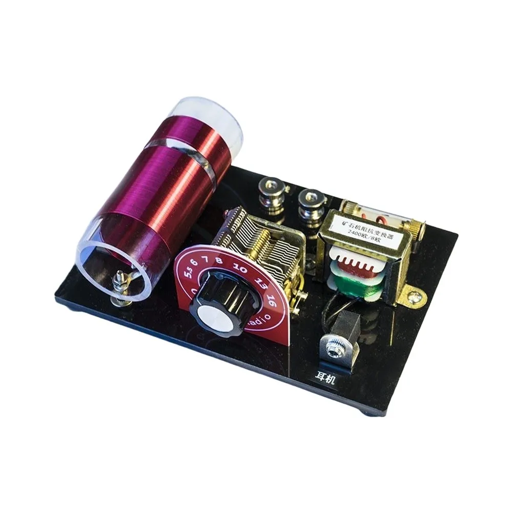 Black Loop Radio Player Kit With Air Variable Capacitor For DIY Assembly And Amateur Radio Test Detector