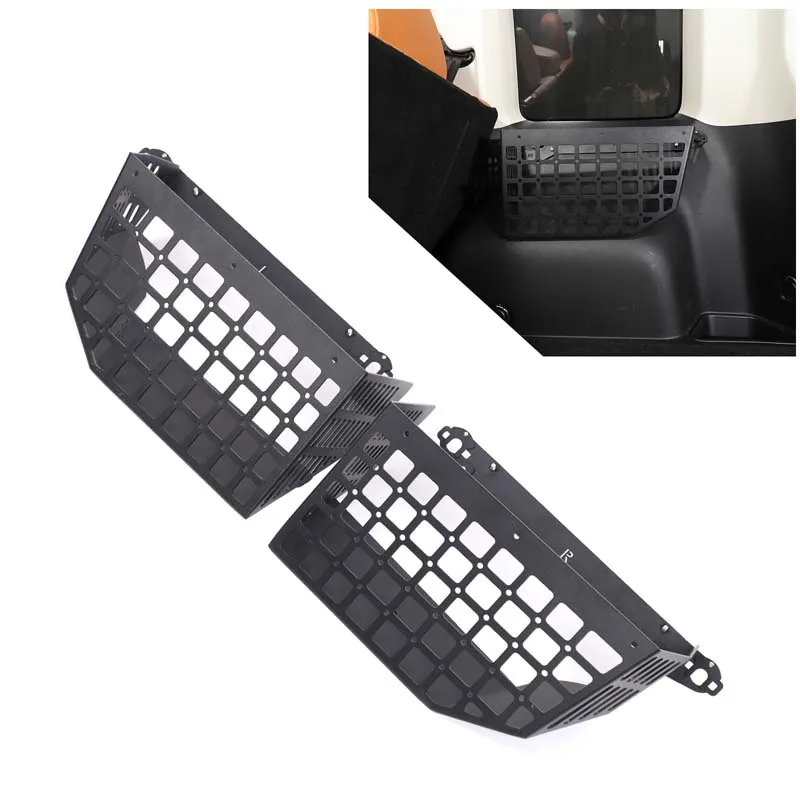 

For Haval Raptors 2023-2025+ Car trunk storage basket on both sides of interior modification accessories Aluminum Alloy Black