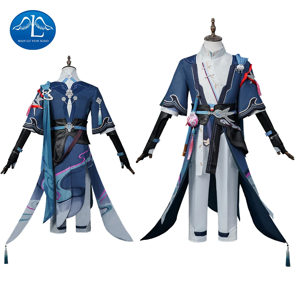 

Game Honkai Star Rail Yanqing Cosplay Costume Adult Uniform Halloween Carnival Party Blue And White Outfit Costume For Men