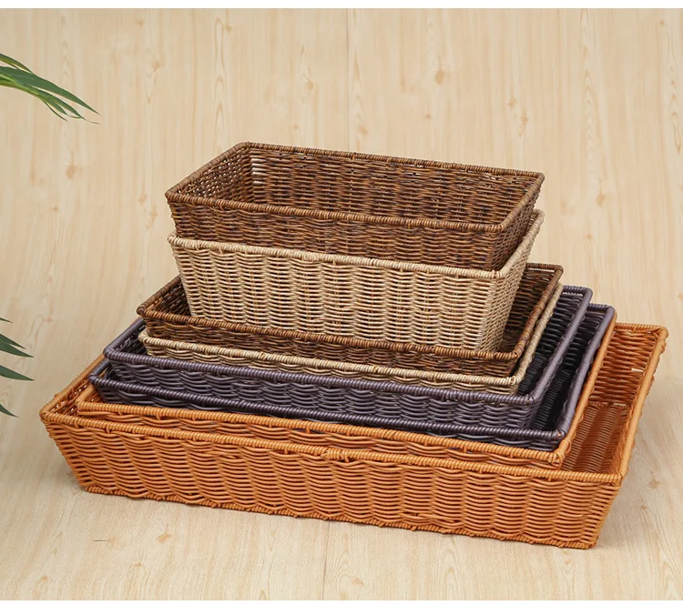 

Fruit Candy Snack Basket Imitation Rattan French Fries Plate Vegetable Basket Plates Household Tableware Storage Baskets Case