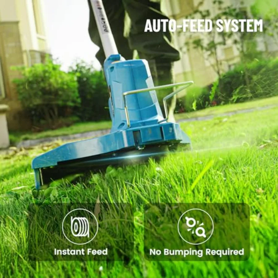 Aparador de cordas sem fio 3 em 1 com wacker de 12 polegadas, 2 baterias de 4,0Ah e carregador de 21V para cuidados com o gramado eficiente e jardim Mai