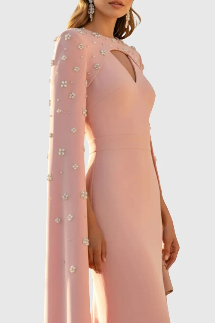 

Индивидуальные вечерние платья с декоративными элементами для особых случаев, с накидкой, выпускные платья с круглым вырезом, плиссированные, для свадебных вечеринок, миди, 2026