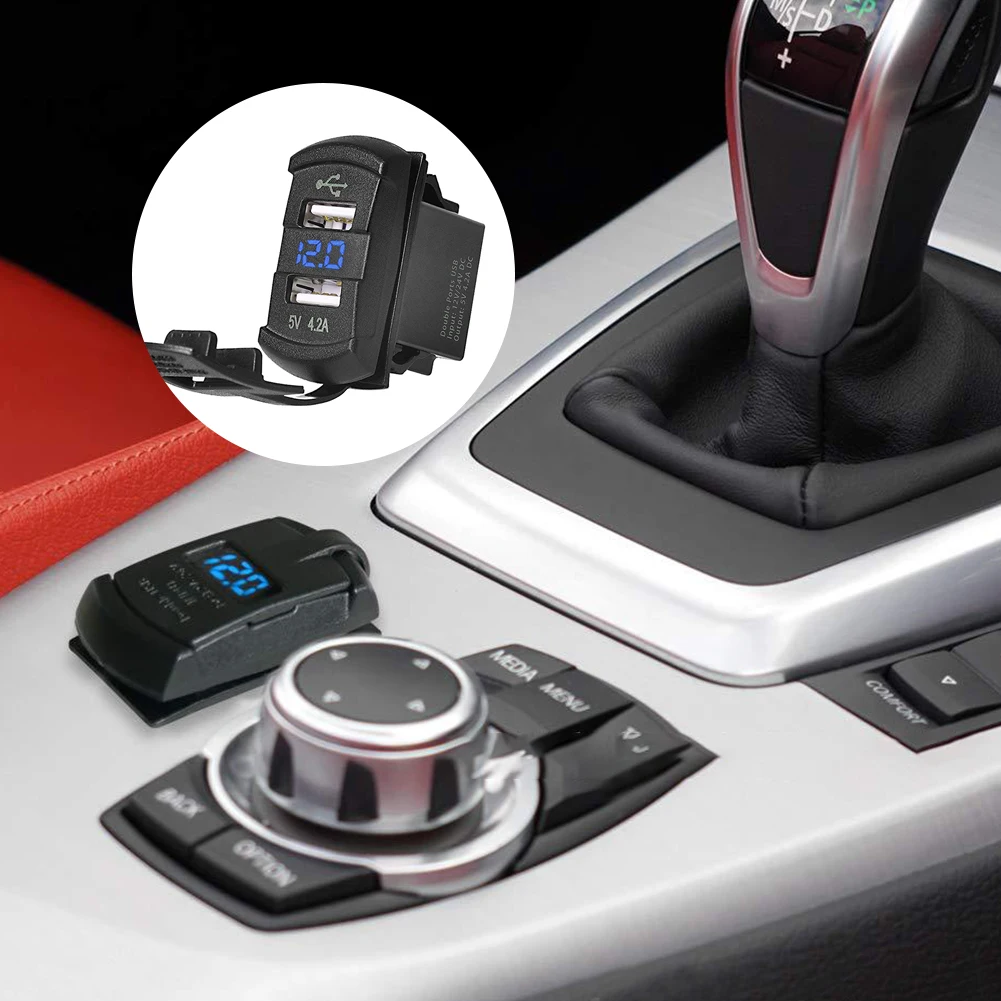 5 فولت 4.2A العالمي LED شاحن سيارة المزدوج USB التبديل ل Can-AM Maverick X3 ل بولاريس RZR 1000 800 900 xp الحارس لقارب UTV ATV