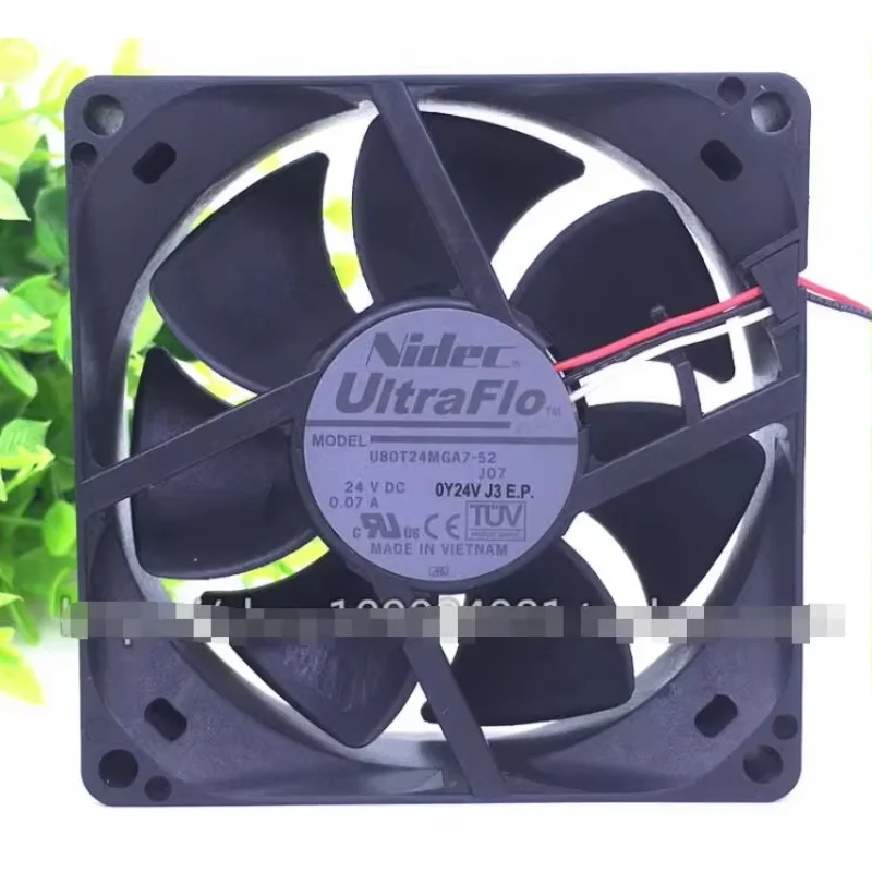 Nidec D80T24MGA7-52 DC 24V 0.07A 80x80x25mm 3-Wire Server Cooling Fan