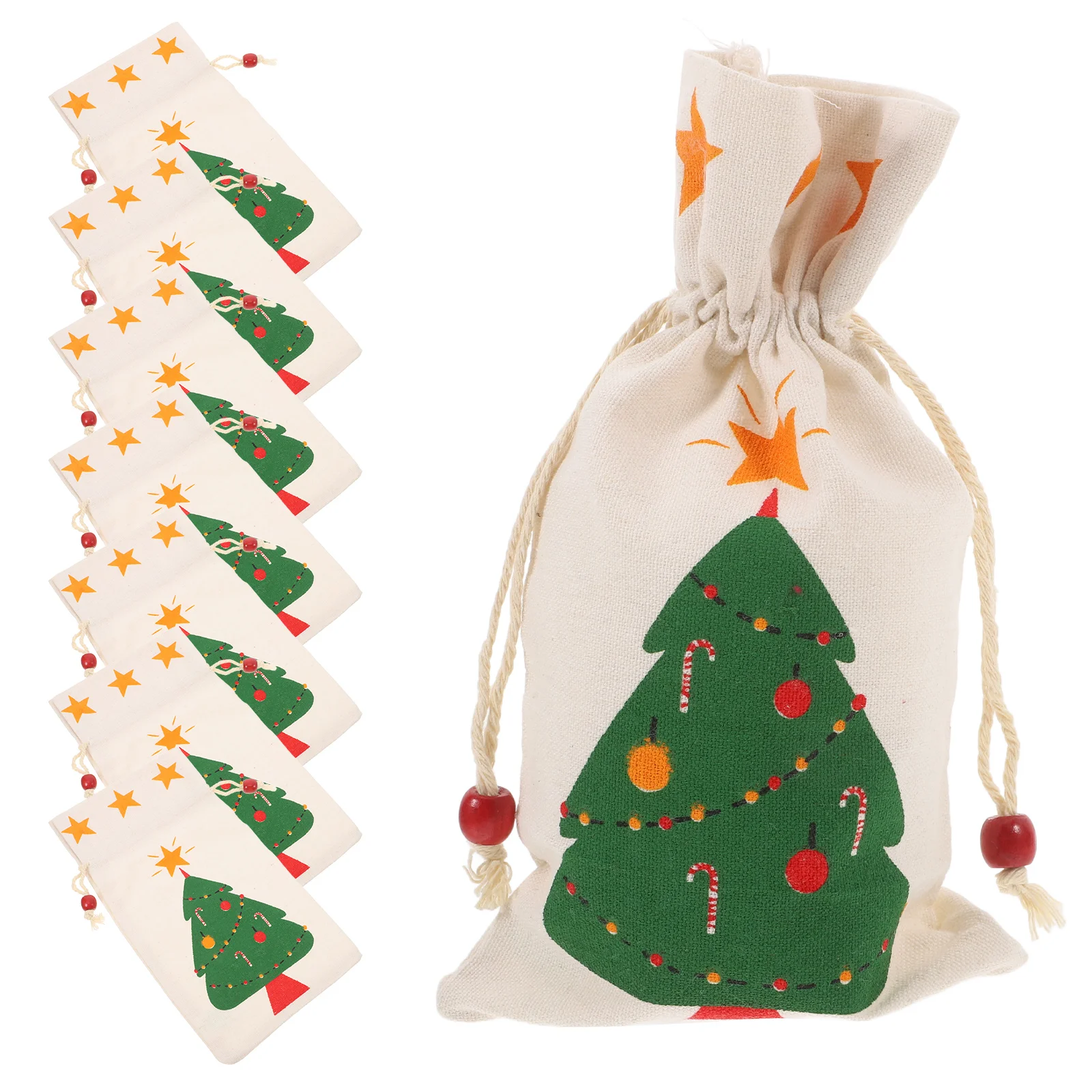 

8Pcs Party Gift Drawstring Bags Linen Large Capacity Christmas Storage Bag Snack Pouch Gift Bags Storage Bag