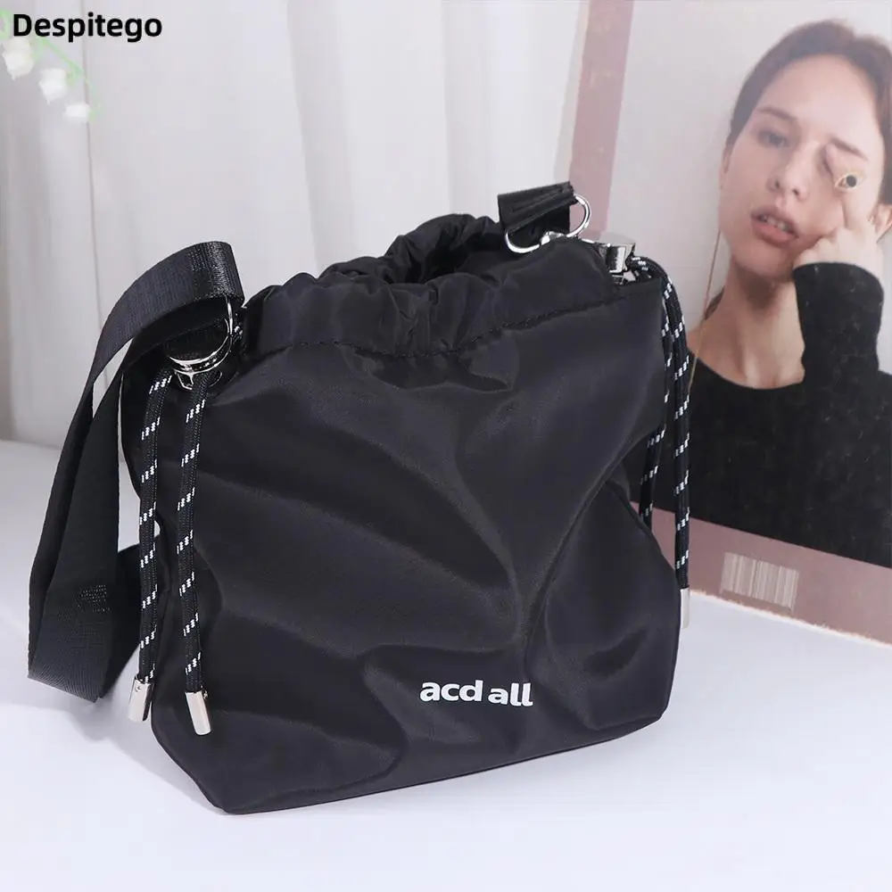 

Designer Luxury Bag Simple Black Drawstring Women's Bucket Bag Trend Mini Shoulder Bag Crossbody Bags