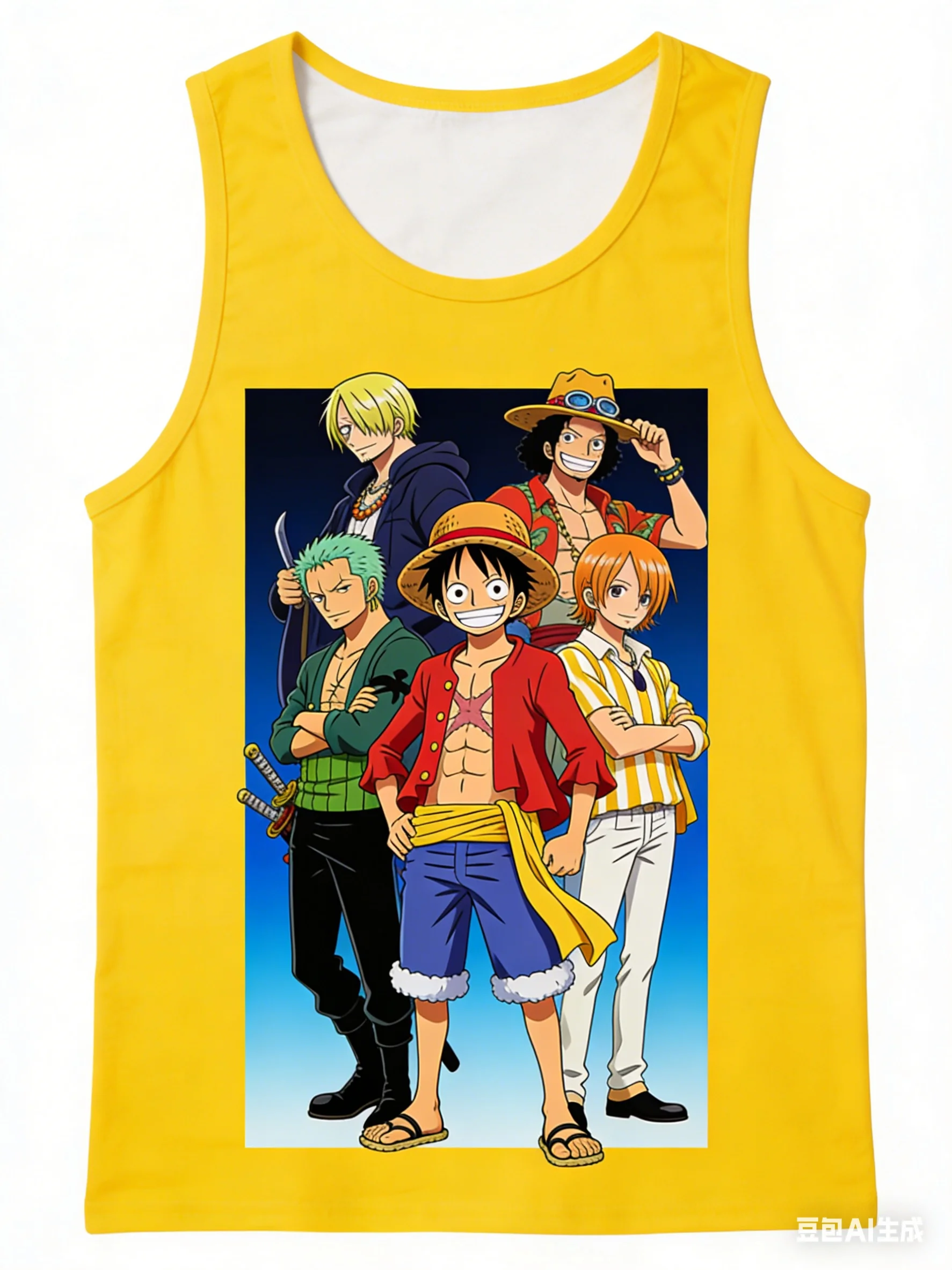 

One Piece Collaboration Tank T-Shirt Summer Loose Versatile Anime Print Top