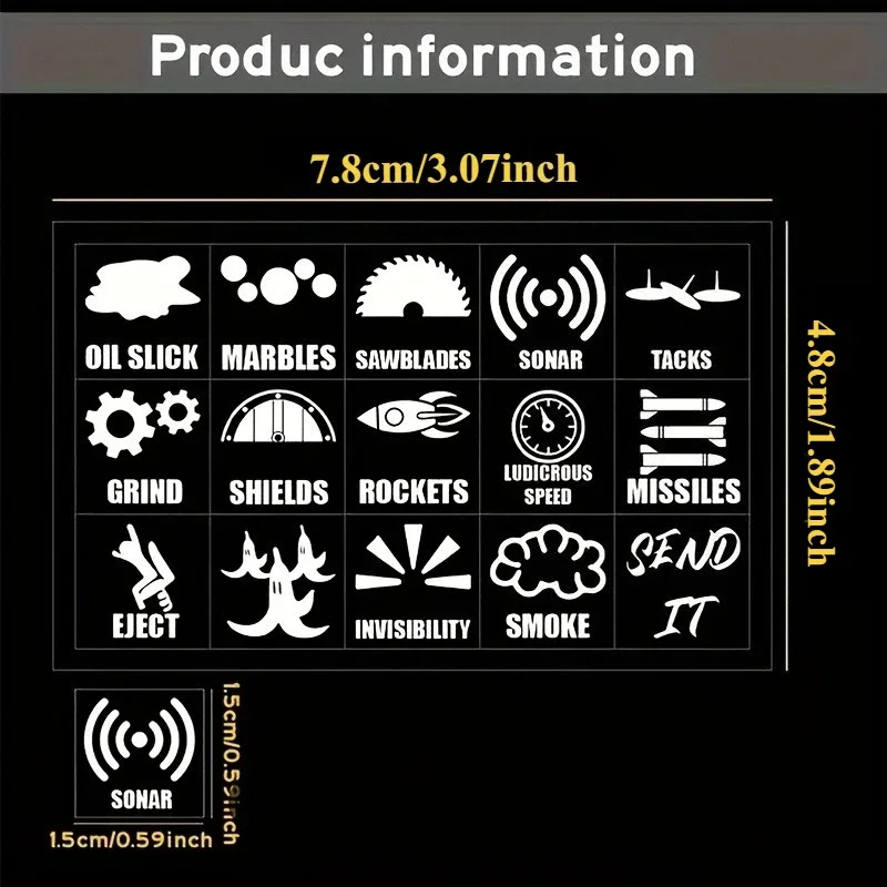 Car Decals, Blank Button Stickers for Cars, Switch And Instrument Control Stickers, Interior Label Stickers for Vehicles,
