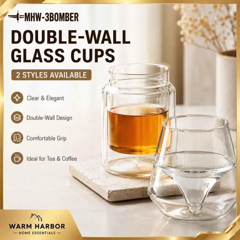 Mhw-3bomber Dw Series Double Wall Glass Coffee Mug Borosilicate Espresso Cup Professional Barista Tasting Drinkware Accessories