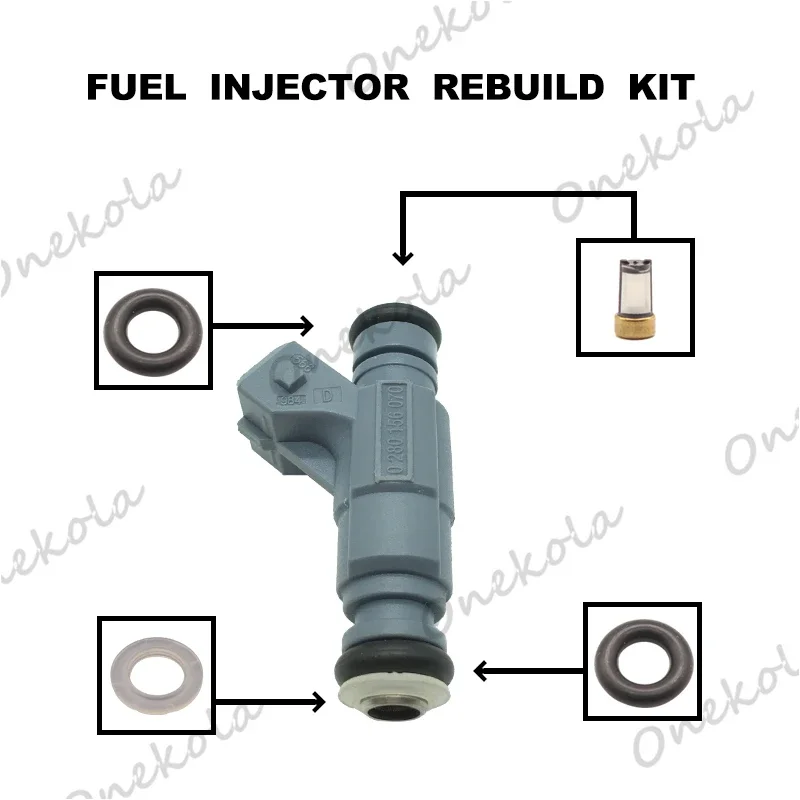 Fuel Injector Service Repair Kit Filters Orings Seals Grommets for Audi A4 A6 VW Passat 1.8 06B133551N 0280156070