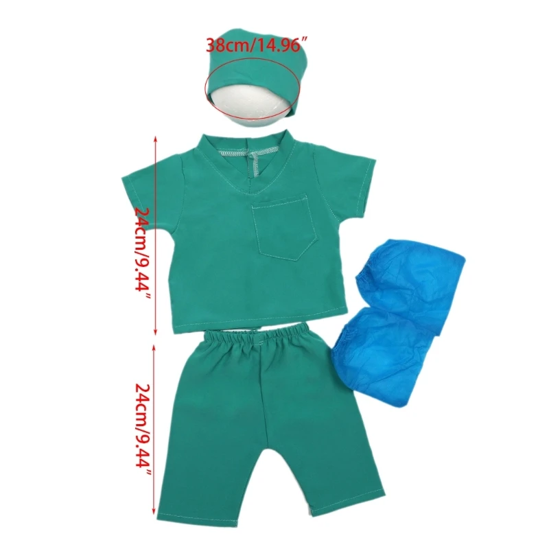 Q0KB Puntelli per servizi fotografici per bambini Costume da medico Studio fotografico Vestiti Camicia cappello Pantaloni per