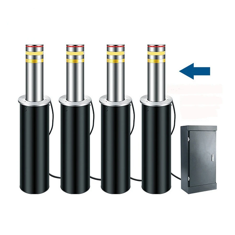 Retractable Security Hydraulic Rising Road Blockers LED Light Automatic Bollard