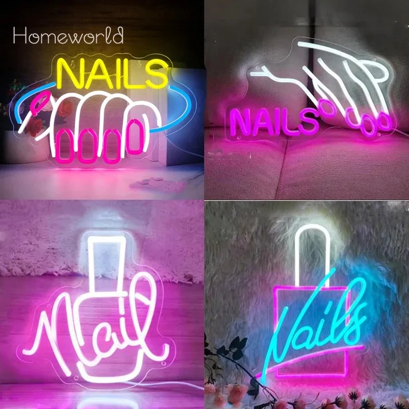 

Nails Neon Signs LED Light Business Signage Handmade Neon Sign Lamp for Nail Store Beauty Salon Art Make Up Studio Dropshipping