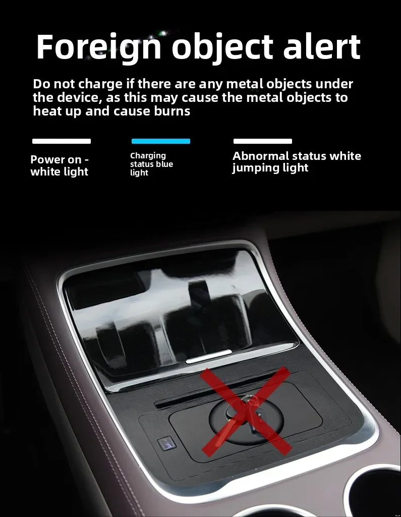 Car Wireless Charger For Leapmotor C11 2023 2024 15W Fast Charging Center Console Mobile Phone Charger Modification Accessories detail image 5