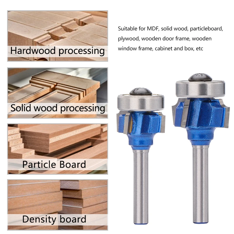 HAMPTON Fräser 1/4 Zoll 6mm Schaft Blaues Rundfräser-Set Hartmetall-Holzfräser für Holzbearbeitung – Detail 4
