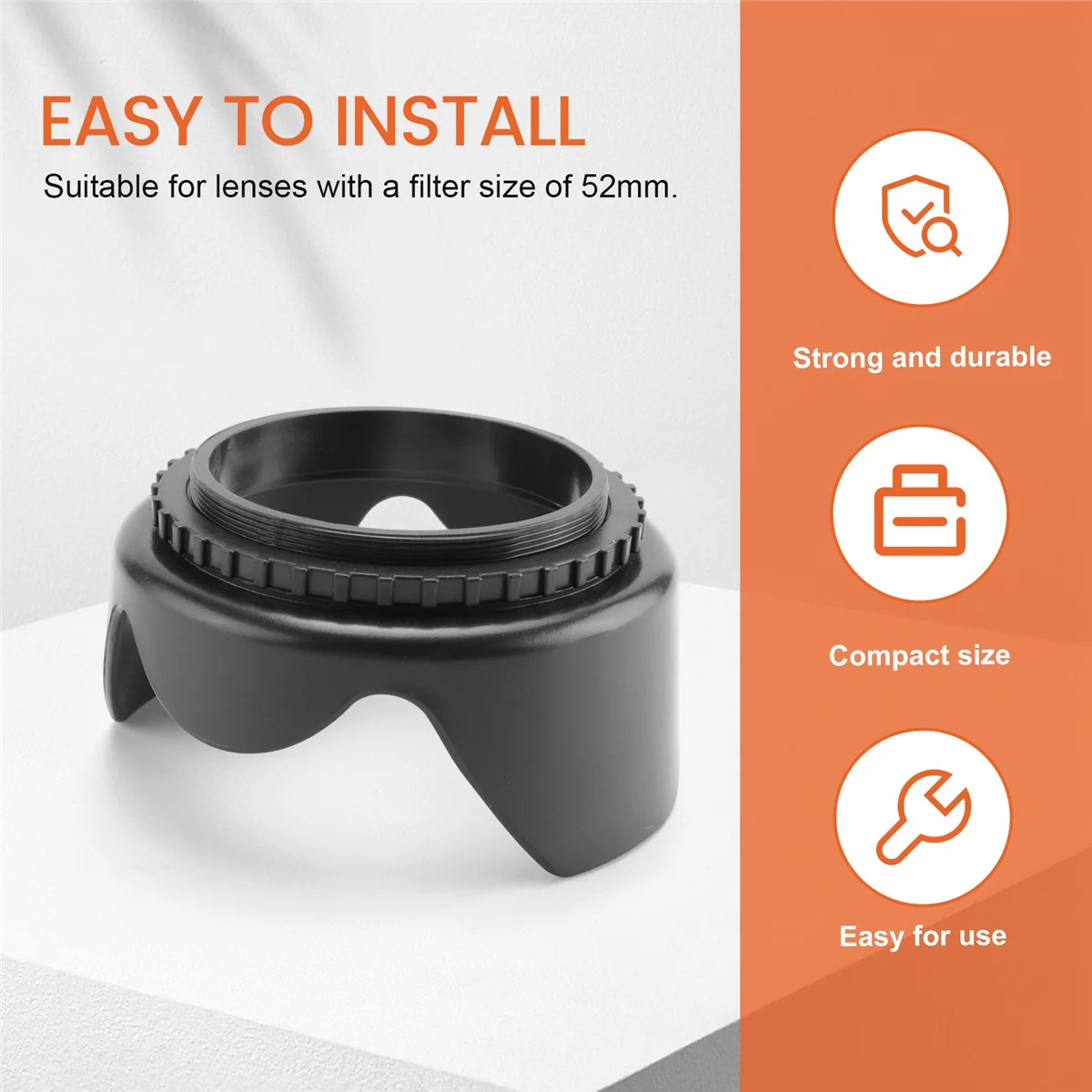 ¡Excelente! Parasol de lente de tulipán duro de 52 mm para NIKON AF-S DX NIKKOR 18-55 mm