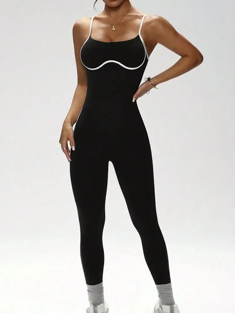 

Women's Hollow out Waist Tight Jumpsuit mid Waist Long Pants Polyester Fiber Casual Spring Season Online Exclusive