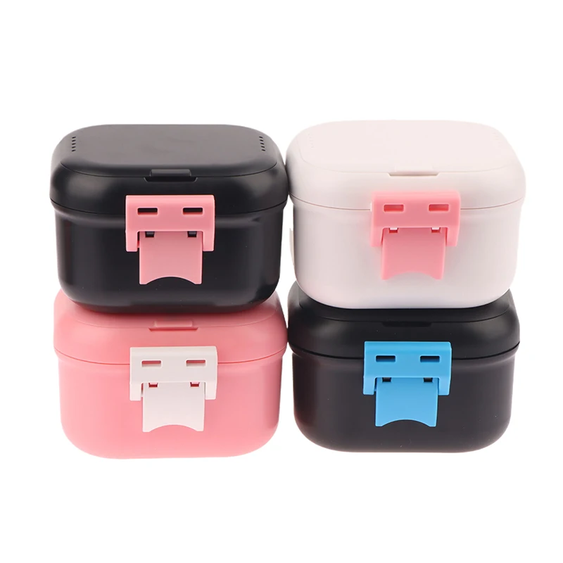 

Double Layer Retainer Case Portable Mouth Guard Box Oral Cleaning False Teeth Denture Storage Box Teeth Aligner Braces Box