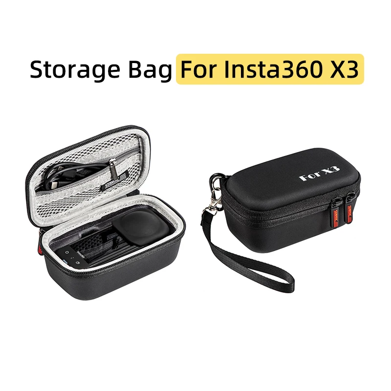 Mini bolsa de almacenamiento para cámara deportiva Insta360 X3, bolso de mano de PU, Estuche de transporte impermeable, accesorios de caja protectora de carcasa dura