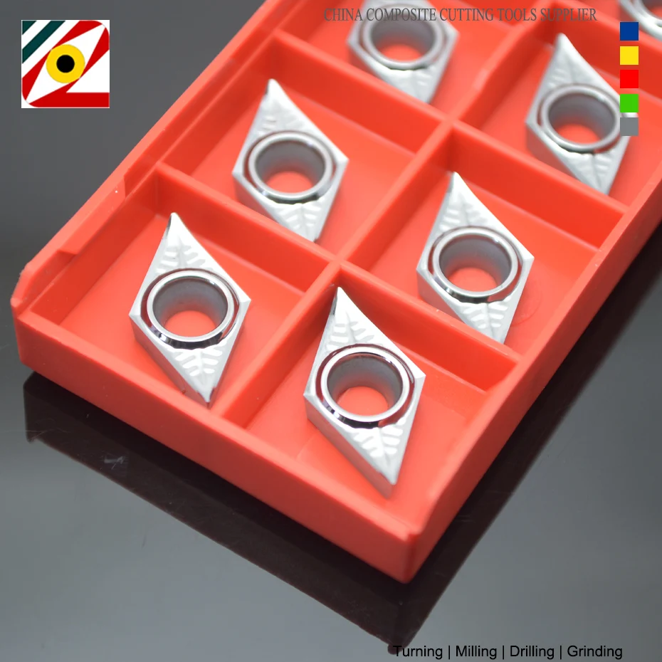 10Pcs DCGT070202 DCGT070204 DCGT11T304 DCGT11T308 CNC Carbide Inserts Internal Turning Tool Machining Aluminum Copper Wood
