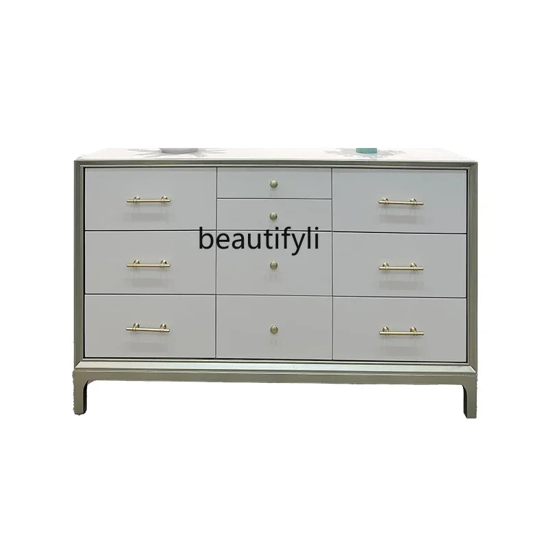

ss8350 American light luxury solid wood chest bedroom modern European storage luxury living room chest