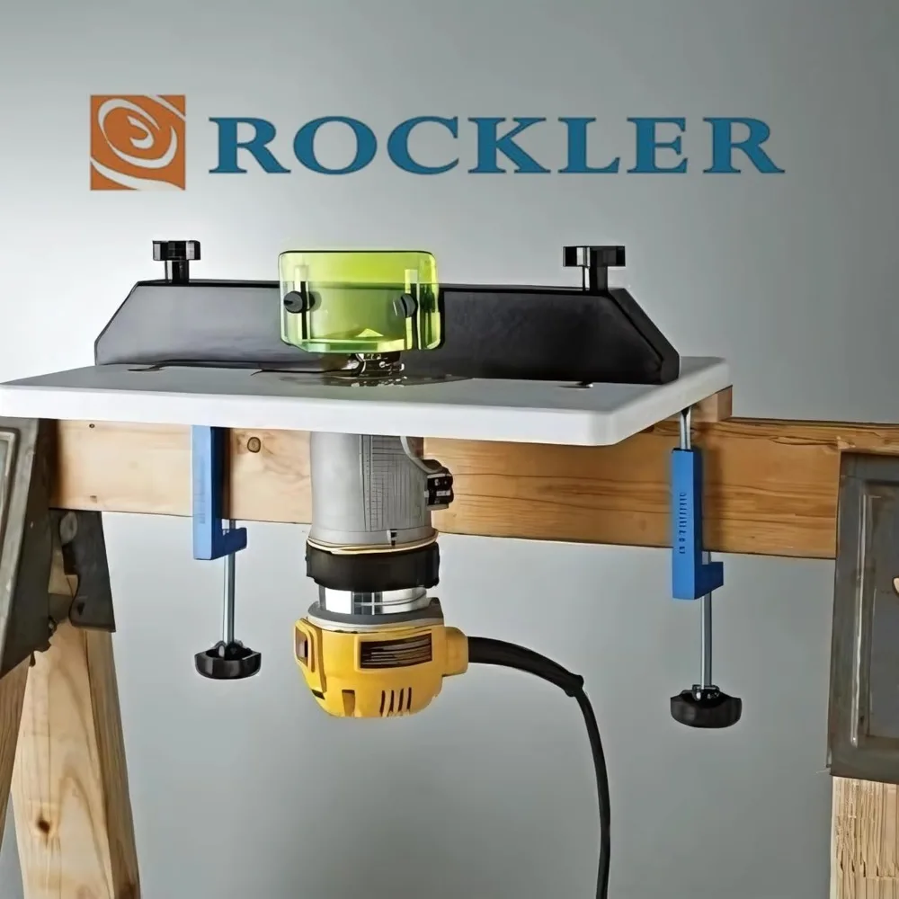 Trim Router Table with Adjustable Table Pre Drilled Holes High Visibility Bit Guard 1/4 Acrylic Base Woodworking Tools