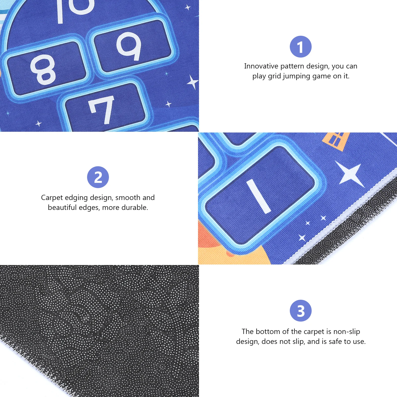 

1pc Kids Hopscotch Floor Mat Game Carpet For Children Room Play Area Soft Rug Game Floor Mat Children Room Rug