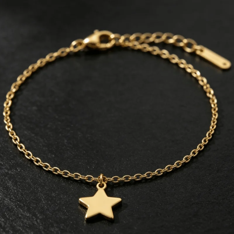 1Pcs anklet stainless steel hypoallergenic Golden anklet, anti-fading, light luxury fashion elegant unisex, easy to wear
