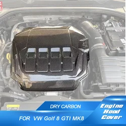 Engine Hood Bonnet Cover Dry Carbon Caps for Volkswagen VW Golf 8 MK8 GTI and R line 2021-2023 Inner Engine Hood Bonnet Cover