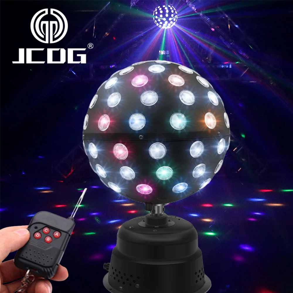 

JCDG 50W disco ball Stage Disco Rotating Moving Head Audio Control Remote Strobe Led Crystal Magic Ball Lights For Home