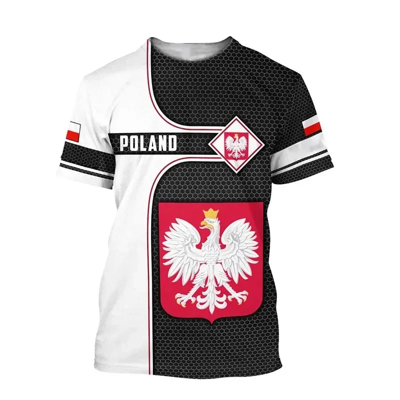 Poland T-Shirts Polish Flag 3D Print Streetwear Men Women Casual Fashion Oversized Short Sleeve T Shirt Kids Tees Tops Clothing