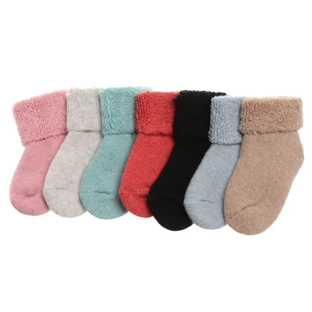 1 Pairs Winter Woolen Kids Baby Socks Soft Thick Warm Snow Socks Soft Comfortable Candy Colors Floor Socks 0~8 Years