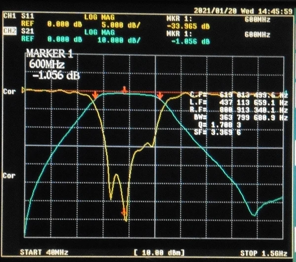 Imagem -02 - Uhf tv Uhf Channel Band Pass Filter Interface Sma Volume Pequeno Componentes lc Discretos 470770mhz