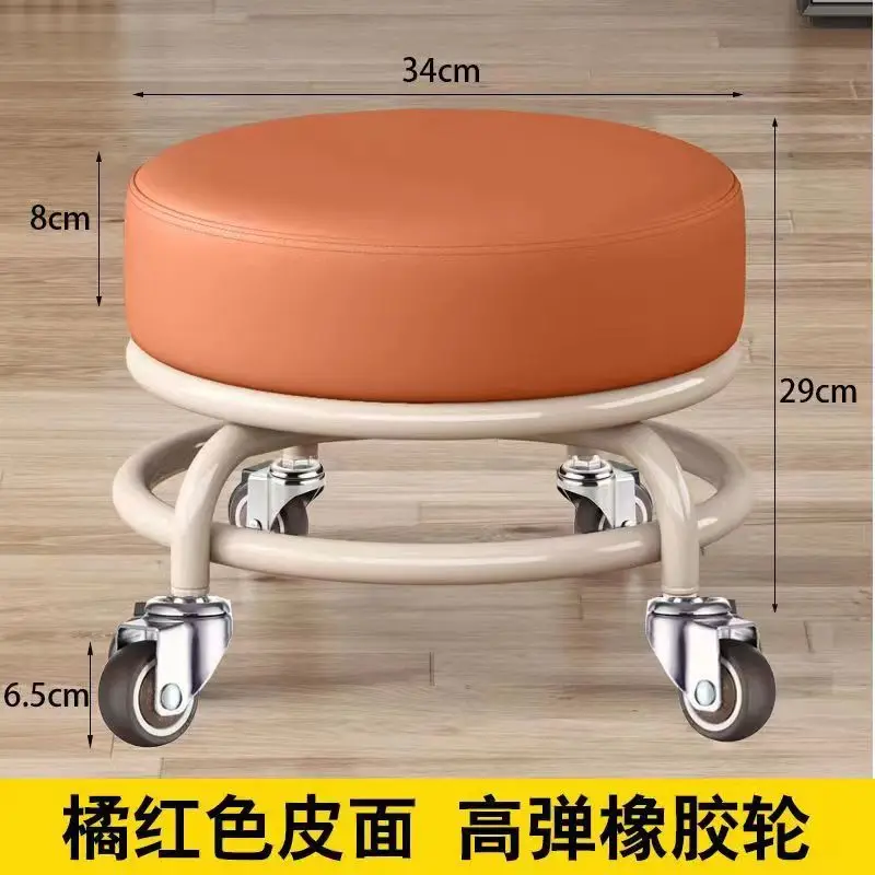 Low Stool with Universal Wheels Silent Rolling Small Stool for Kids Toddler Learning Walk Floor Cleaning Home Helper Seat