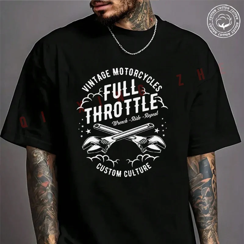 

Moto Men's T-shirt Extream Supermoto Print Cotton T Shirt Short Sleeve Exquisite Design Essential Top Tees