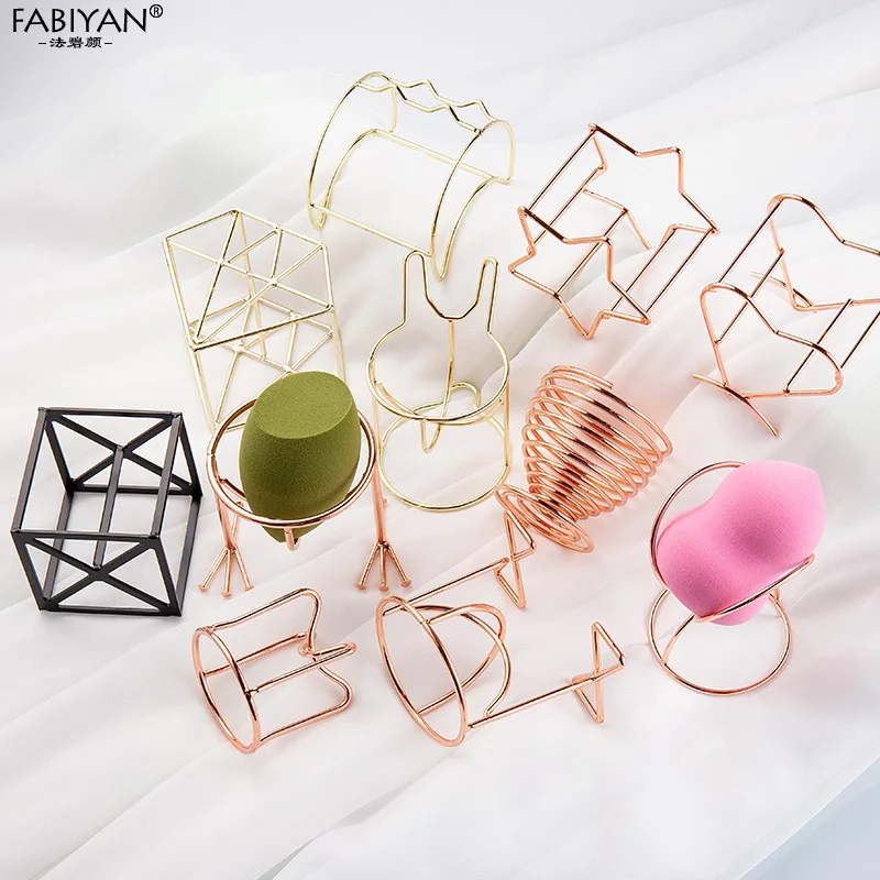 Metal Bracket Makeup Puff Rack Cosmetic Holder Blender Display Stand Alloy Drying Power Make Up Sponge Tools