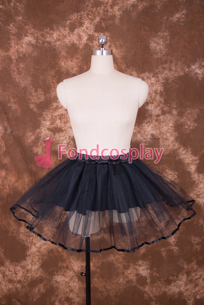 fondcosplay adult sexy cross dressing sissy maid short Black Hard yarn Petticoat accessories CD/TV[Q003]