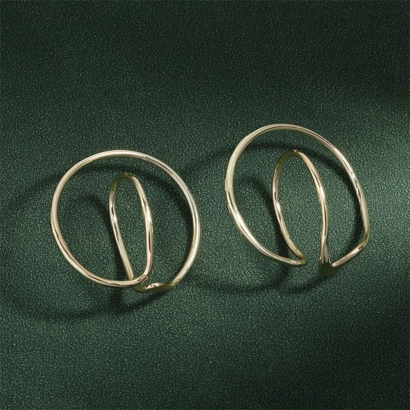 ZAKOL New Trend Simple Geometric Distortion Irregular Curve Clip Earrings for Women Girl No Pierced Earrings Jewelry Gift
