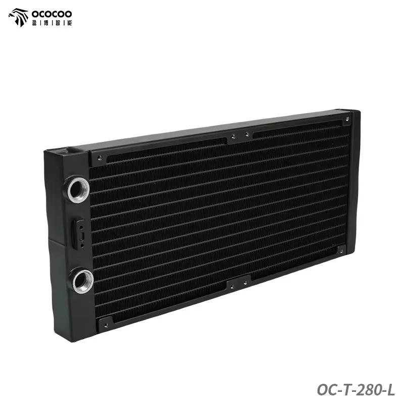 OCOCOO Water Cooling System DIY 280mm Aluminium Water Cooling G1/4 Thread N6 Fixed Water Cooling Heatsink DIY Fittings 140 Fan