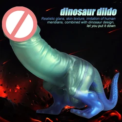 Enorme dinosauro dildo Plug anale orgasmo massaggio punto G masturbazione gioco per adulti giocattoli del sesso realistico mostro drago falso pene