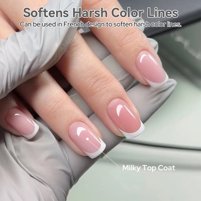 BORN PRETTY 10ml Milky Top Coat Gel Polish Soak Off UV LED Lamp Long Wear Milky White Semi Permanent Nail Art Manicure