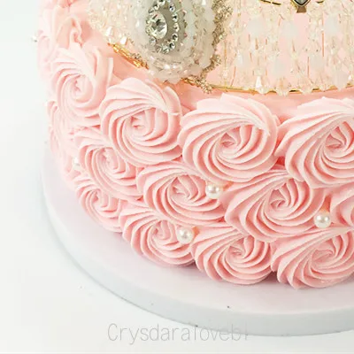 Pink Cake Model Simulation Sample Crown Shop Window Sample Two Specifications Birthday Plastic Cake Model Decoration